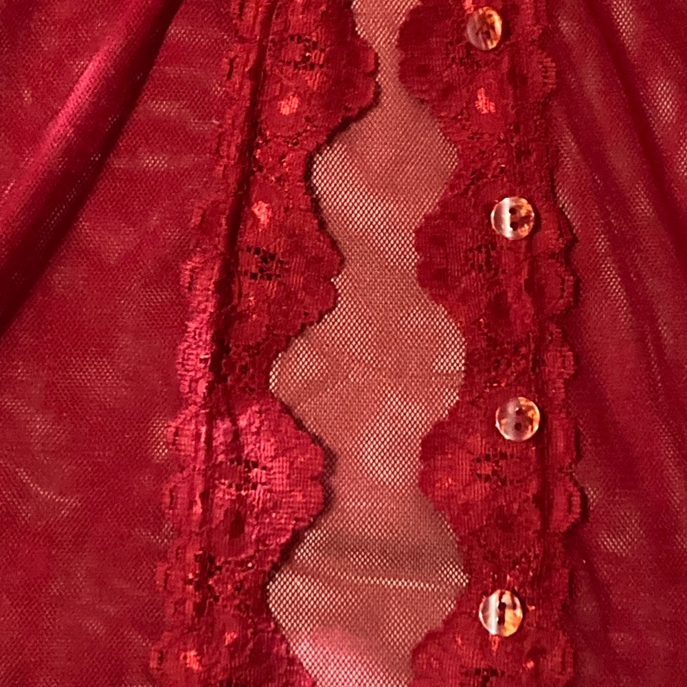 Red Mesh Top - Picture 3 of 3